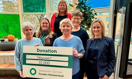   Ordkraft modtager donation fra Sparekassen Danmark Fonden Himmerland